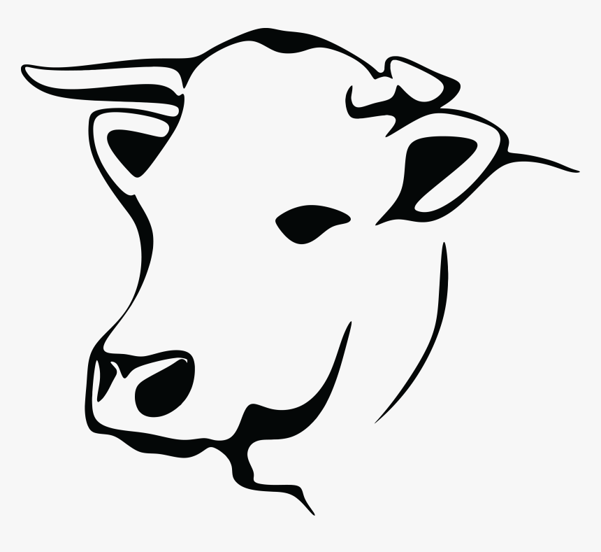 Free Clipart Of A Black And White Cow - Line Art Cow Png, Transparent Png, Free Download