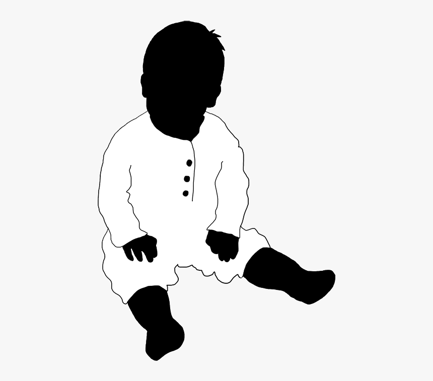 Black White Silhouette Baby Illustration Hd Png Download Kindpng