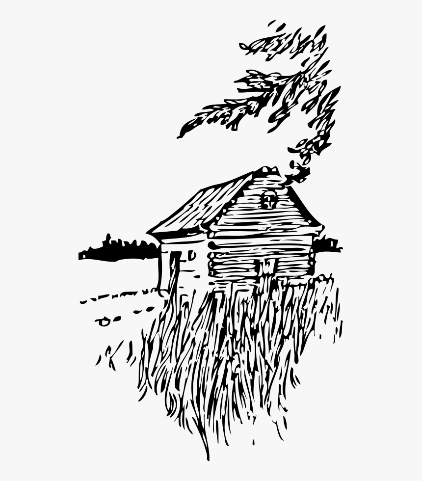 Cabin On The Plains Svg Clip Arts Plains Line Art Hd Png Download Kindpng