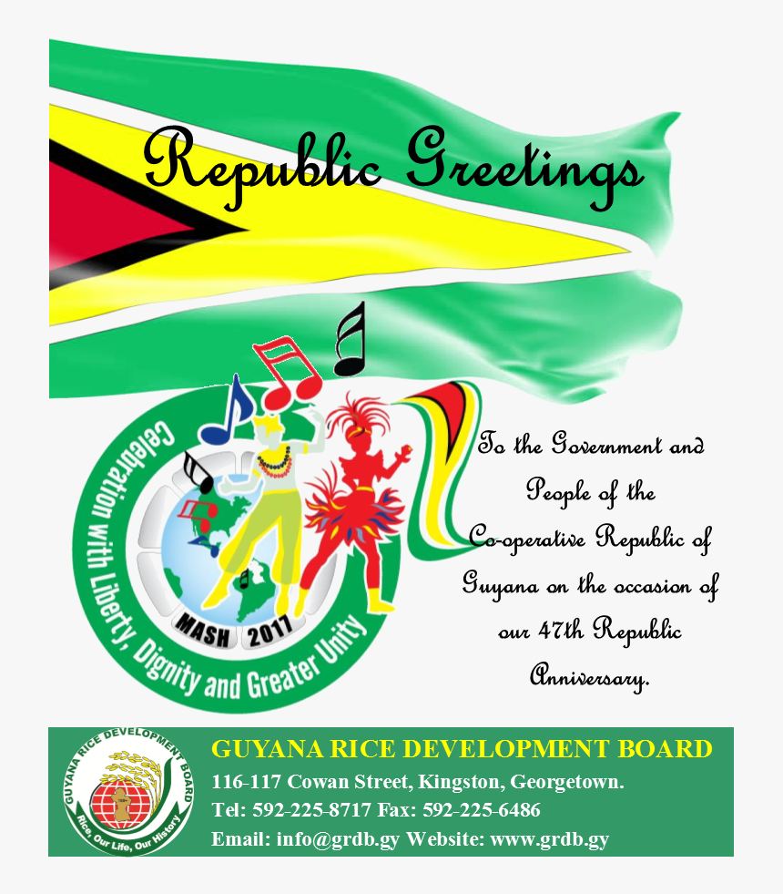 The Board Of Directors, Management And Staff Of The - Happy Republic Day Guyana, HD Png Download, Free Download