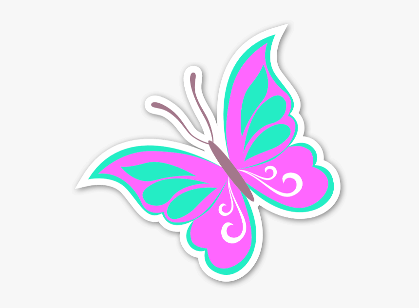 Mariposa Rosa Pegatina - Stickers De Mariposas Png, Transparent Png, Free Download