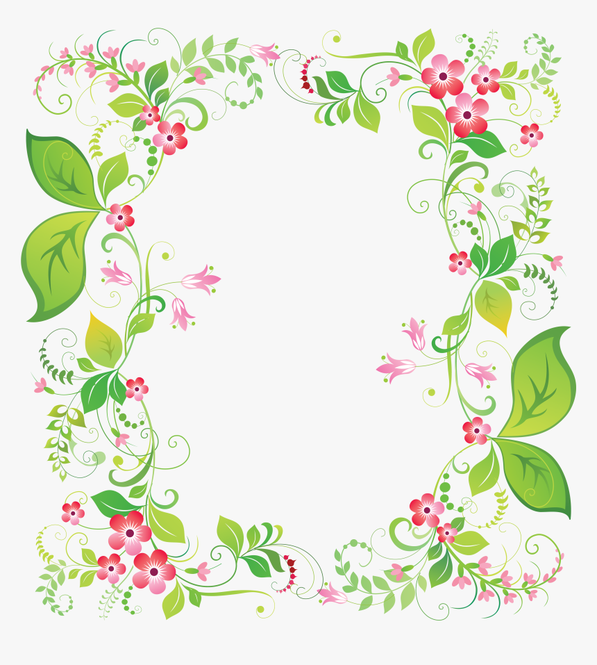 Floral Frame Png - Frame Flower Art, Transparent Png, Free Download