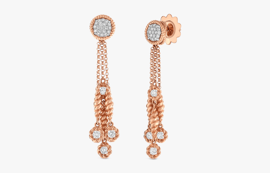 Roberto Coin Tassel Drop Earrings With Diamond Stations - Earrings, HD Png Download, Free Download