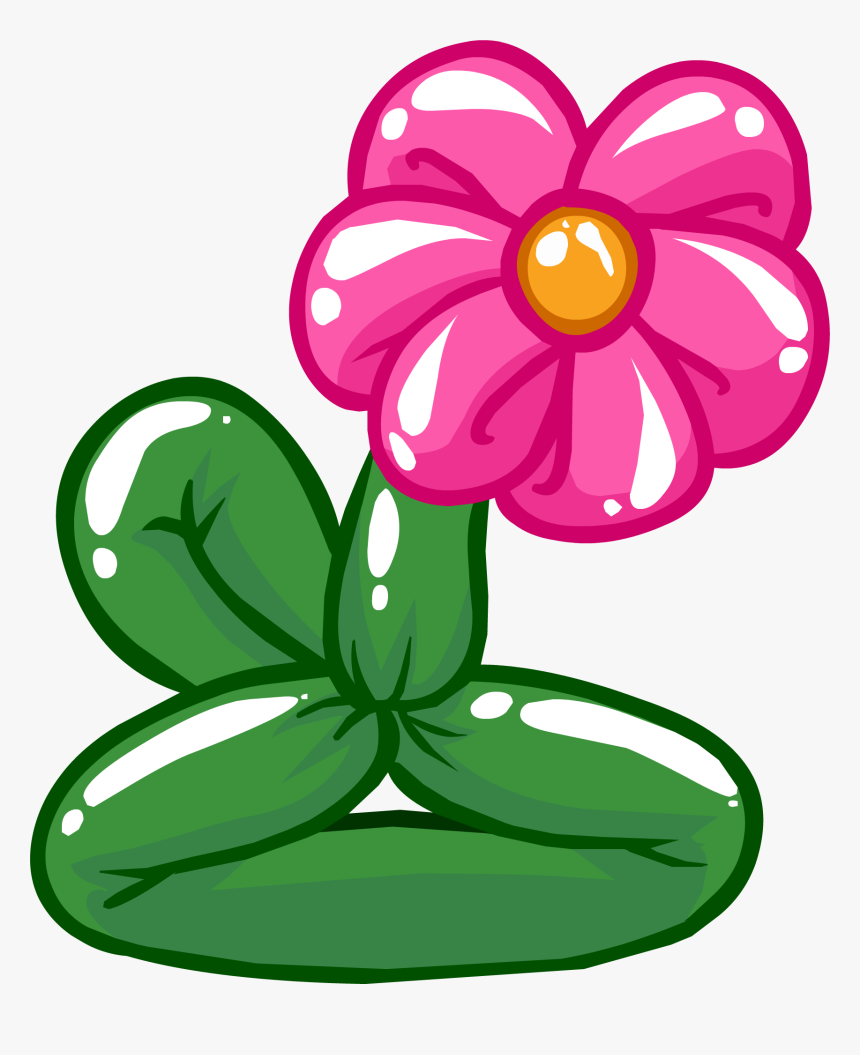 Balloon Hat Club Penguin - Flower Balloon Clip Art, HD Png Download, Free Download