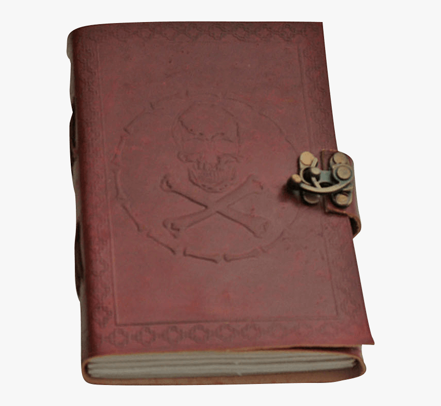 Skull And Bones Leather Journal With Clasp - Wallet, HD Png Download, Free Download