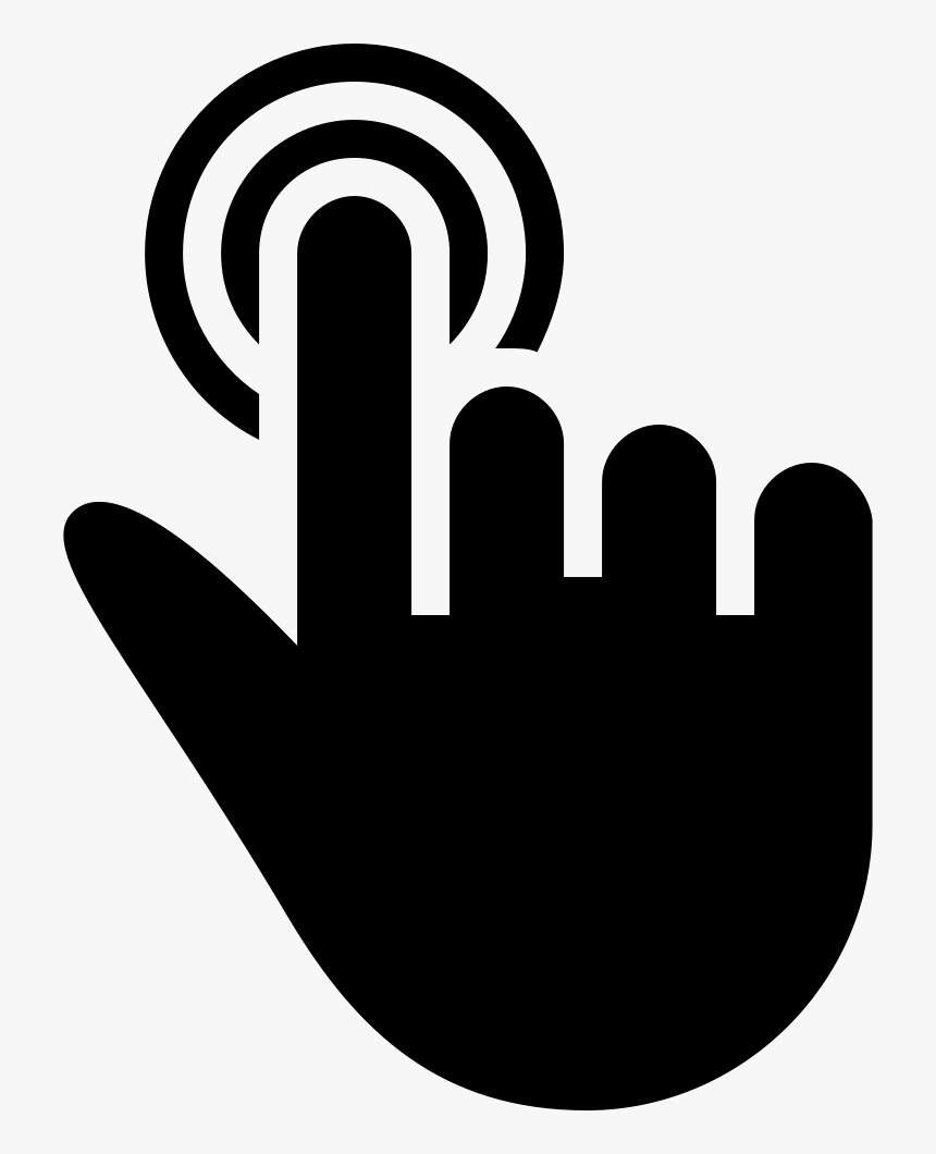 Touch Of One Finger Of Solid Black Hand Symbol - Icon Touch Finger Png, Transparent Png, Free Download