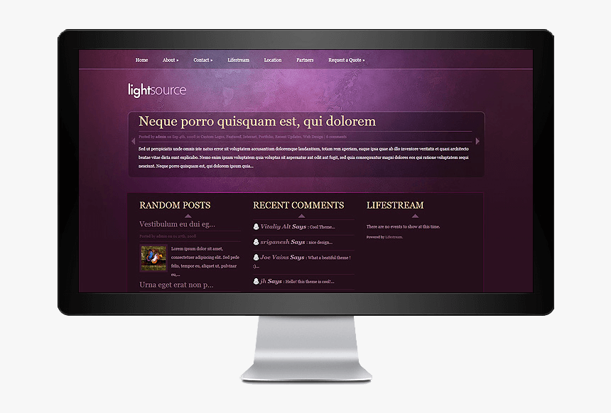 Lightsource Wordpress Theme - Computer Monitor, HD Png Download, Free Download