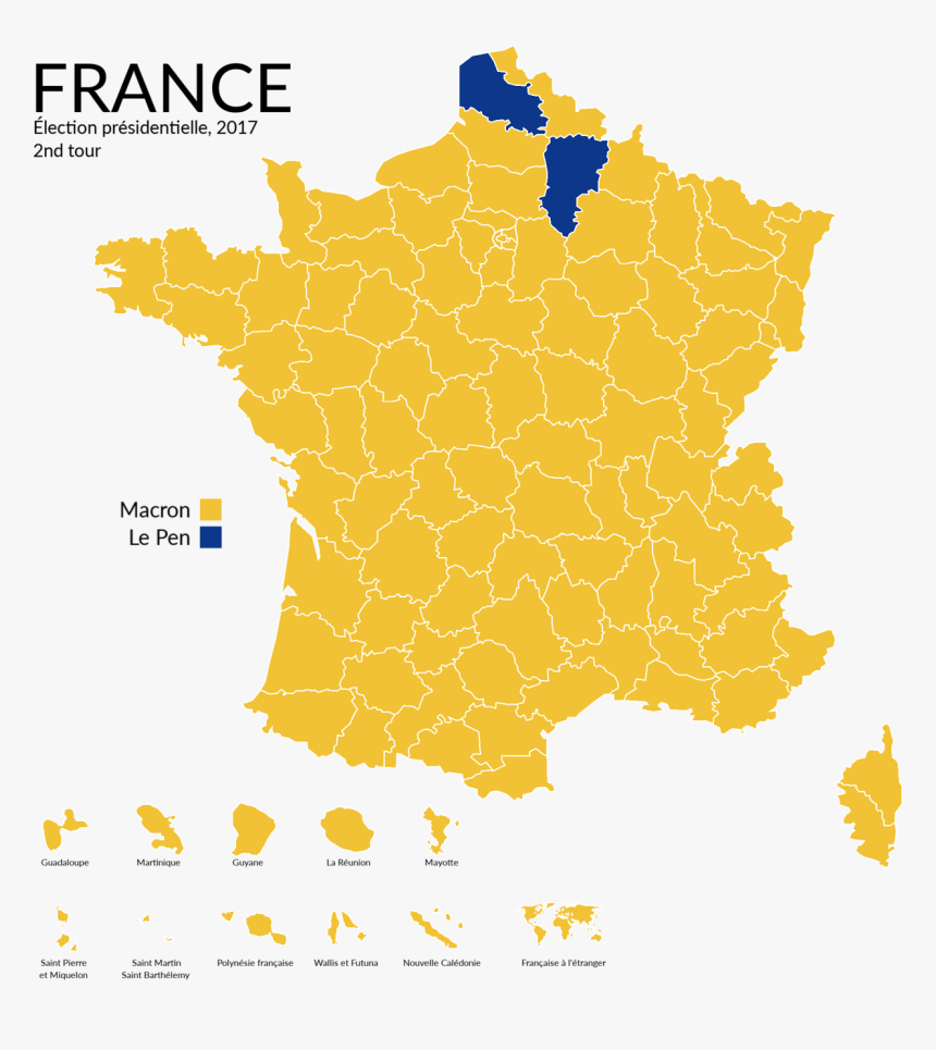 France 2017 Election Map Second Round, HD Png Download, Free Download