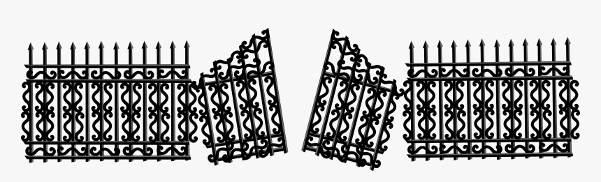 Iron Fence With Broken Gate Clip Arts - Broken Gate Clipart, HD Png Download, Free Download