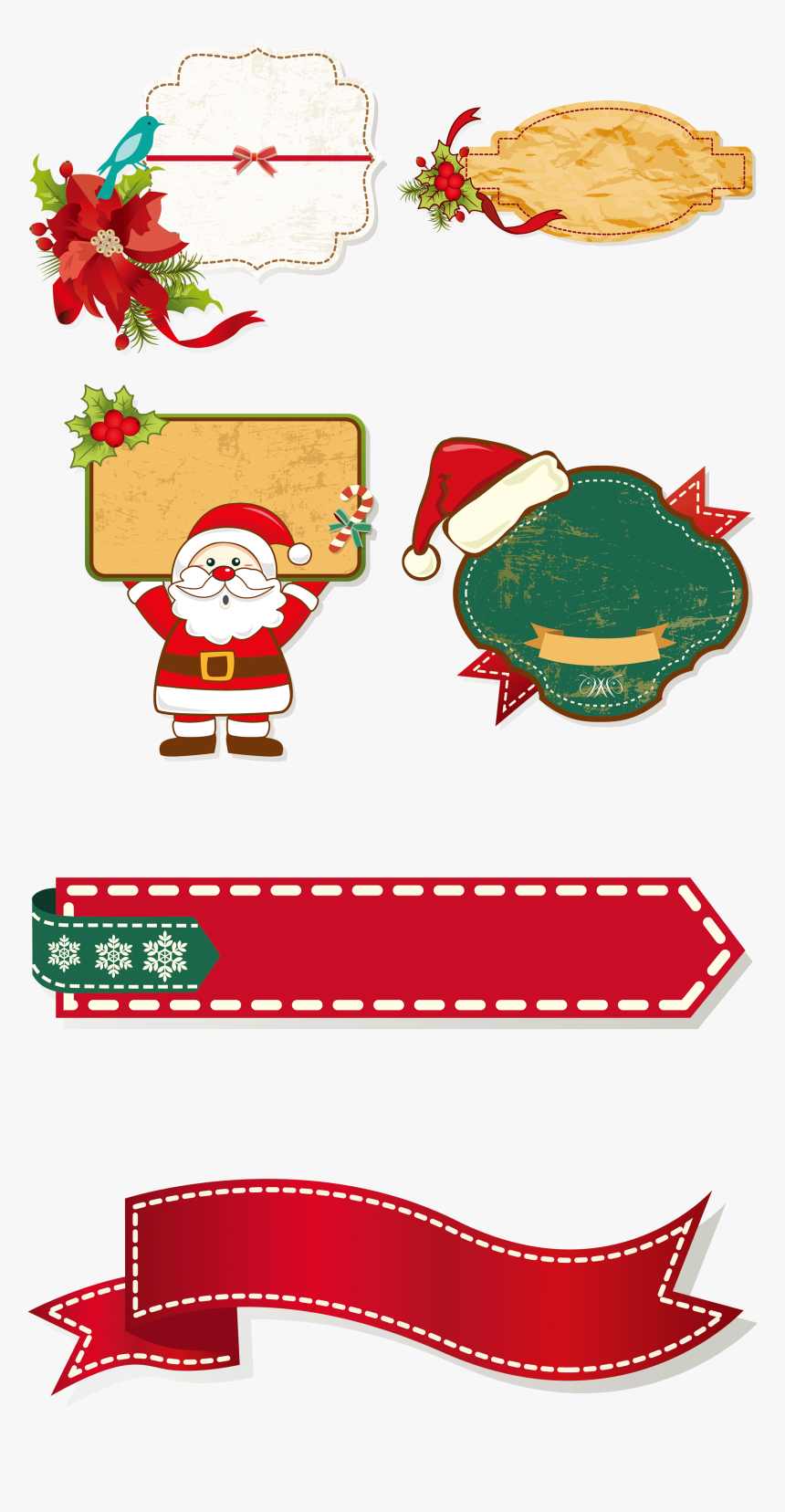 Claus Christmas Decoration Cartoon Collection - Santa Claus Borders Christmas, HD Png Download, Free Download