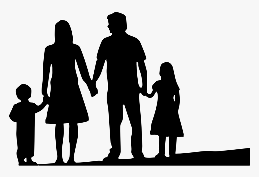 Standing,human Behavior,silhouette - Family Silhouette Transparent, HD Png Download, Free Download