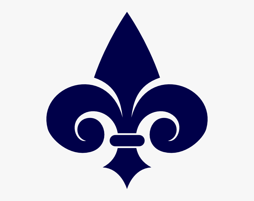 Navy Fleur De Lis Clip Art - Dark Blue Fleur De Lis, HD Png Download, Free Download