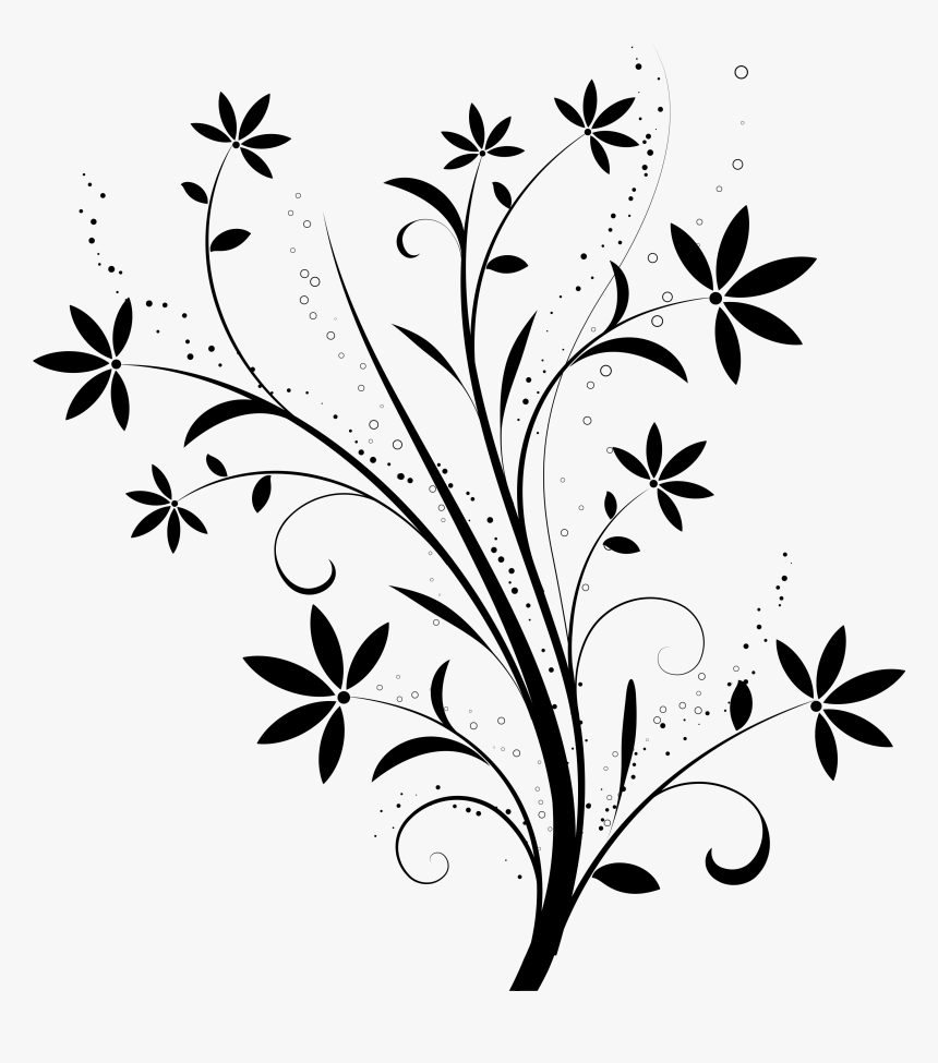 9 Free Ornate Swirl Clipart -cu Ok - Decorative Flower Designs, HD Png Download, Free Download