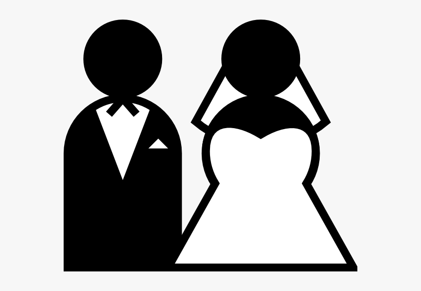 Wedding Sign Svg Clip Arts - Bride And Groom Cartoon, HD Png Download, Free Download