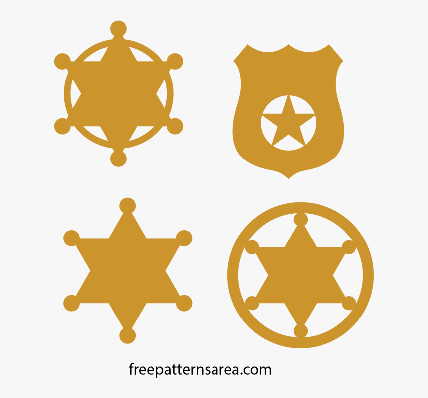 Clip Art Printable Sheriff Star Templates - Sheriff Badge Clipart, HD Png Download, Free Download