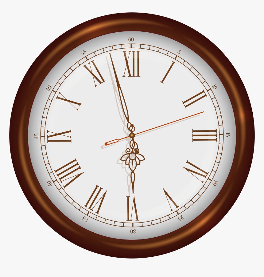 Brown Wall Clock Png Clip Art, Transparent Png, Free Download