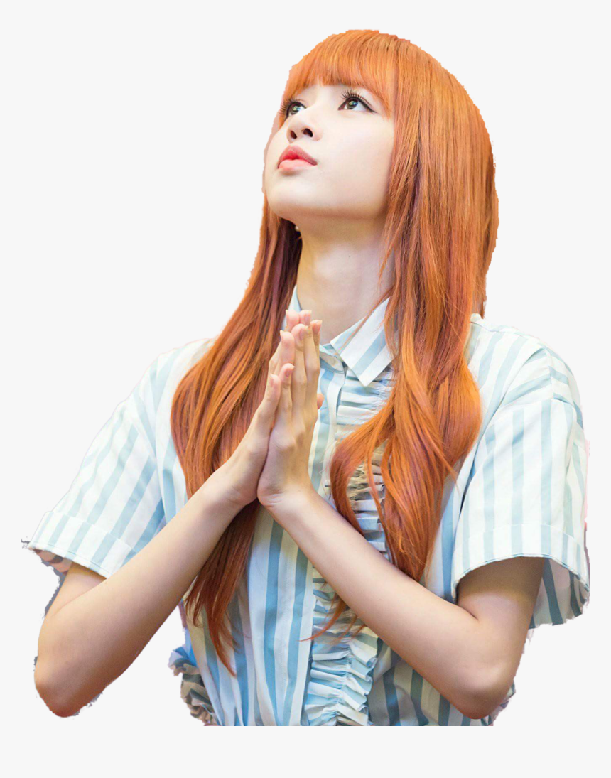 #stickers #lisa #png #blackpink - Lisa Blackpink In Orang Hair, Transparent Png, Free Download