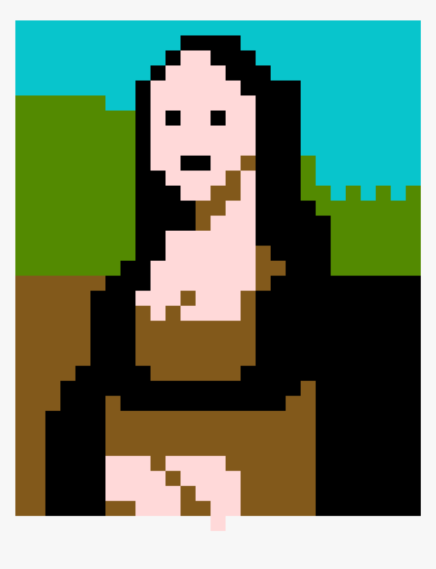 Pixel Art Monalisa Face, HD Png Download, Free Download