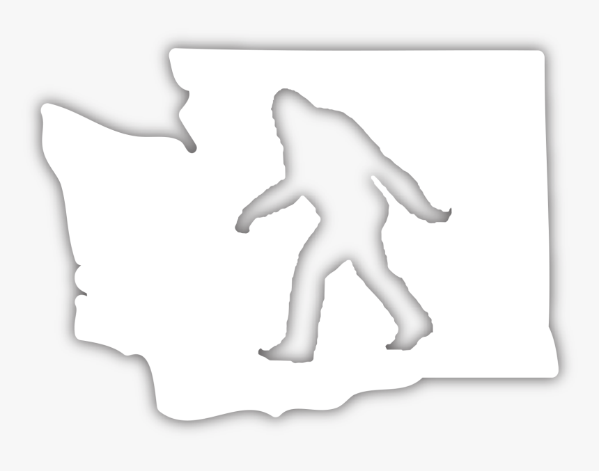 Sasquatch Wa Diecut Sticker - Silhouette, HD Png Download, Free Download