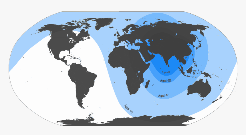 Agni Missile Range Comparison With Blue Shade - Shoes On Or Off In House Map, HD Png Download, Free Download