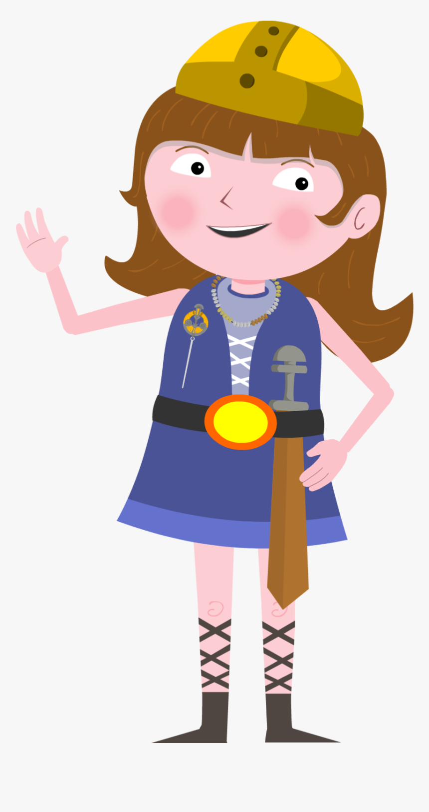 Girl Wave - Girl Child Viking Clipart, HD Png Download, Free Download