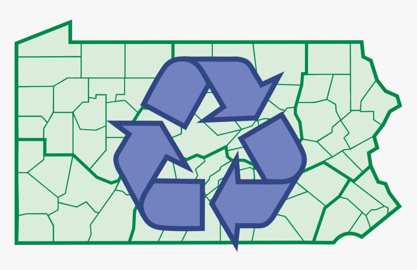 Recycling Symbol Superimposed On County Map Of Pennsylvania - Reduce Reuse Recycle Png, Transparent Png, Free Download