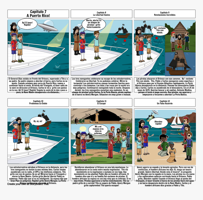 Storyboard For Piratas Del Caribe Y El Mapa Secreto, HD Png Download ...