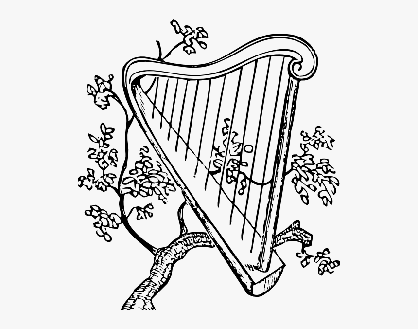 Harp And Branch Svg Clip Arts - Classic Music For Drawing, HD Png Download, Free Download