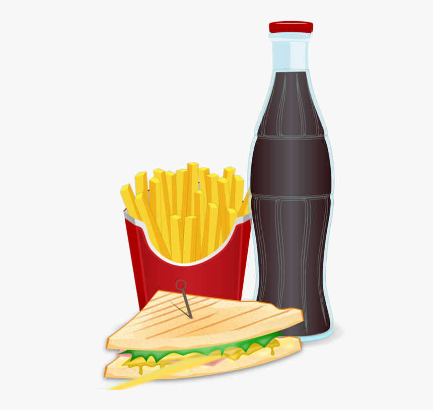 Food,junk Food,fast Food - Fries With Drinks Clip Art, HD Png Download, Free Download