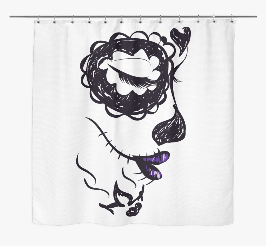 Sugar Skull Purple Lipped Lady Shower Curtain - Skull Day Of The Dead Girl, HD Png Download, Free Download