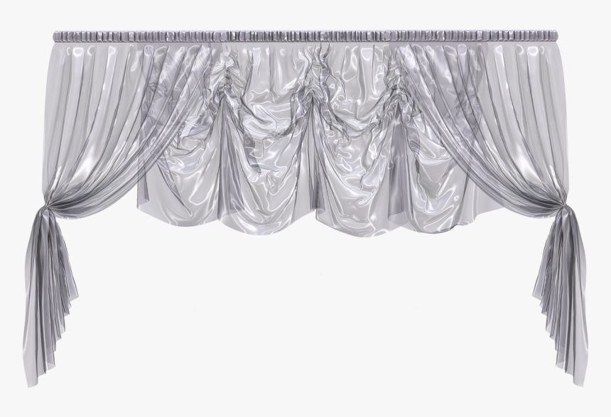 Silver And Transparent Curtain - Silver Window Valance Png, Png ...