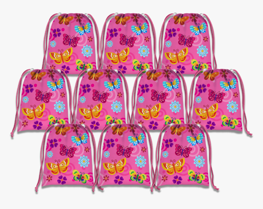 Pink Butterfly Drawstring Tote Bag - Backpack, HD Png Download, Free Download