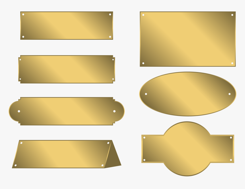 Metal Plates Tags Bronze - Gold Border For Name Png, Transparent Png, Free Download
