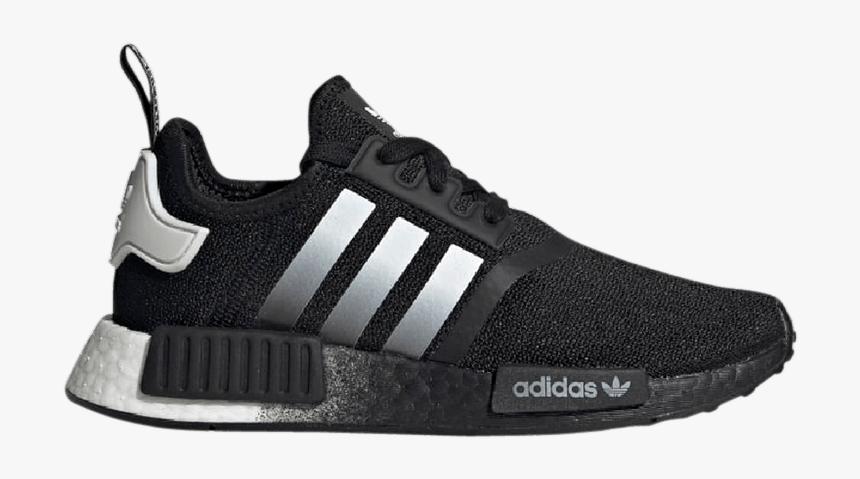 Nmd R1 Black Silver, HD Png Download - kindpng