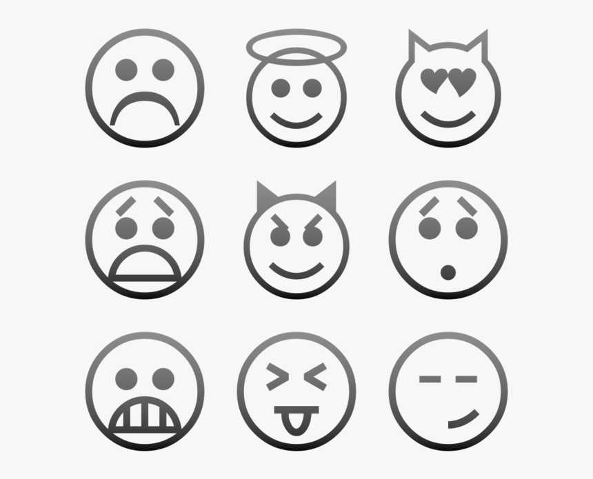 Classic Emoticons Icon In Style Simple Black Gradient - Emoji Domain, HD Png Download, Free Download