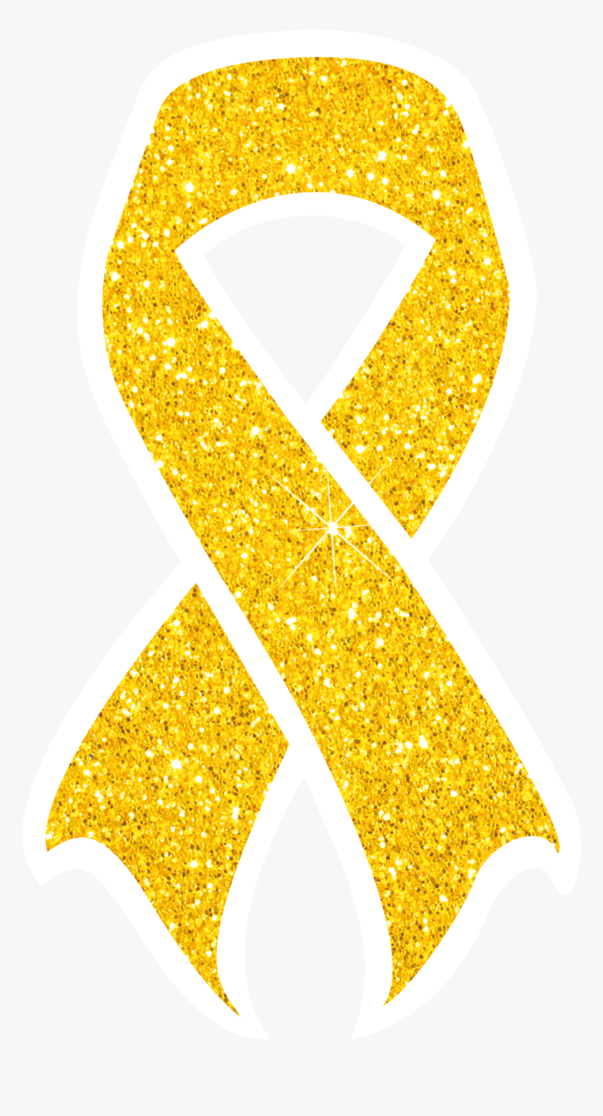 Ccam Gold Ribbon - Glitter Childhood Cancer Ribbon, HD Png Download