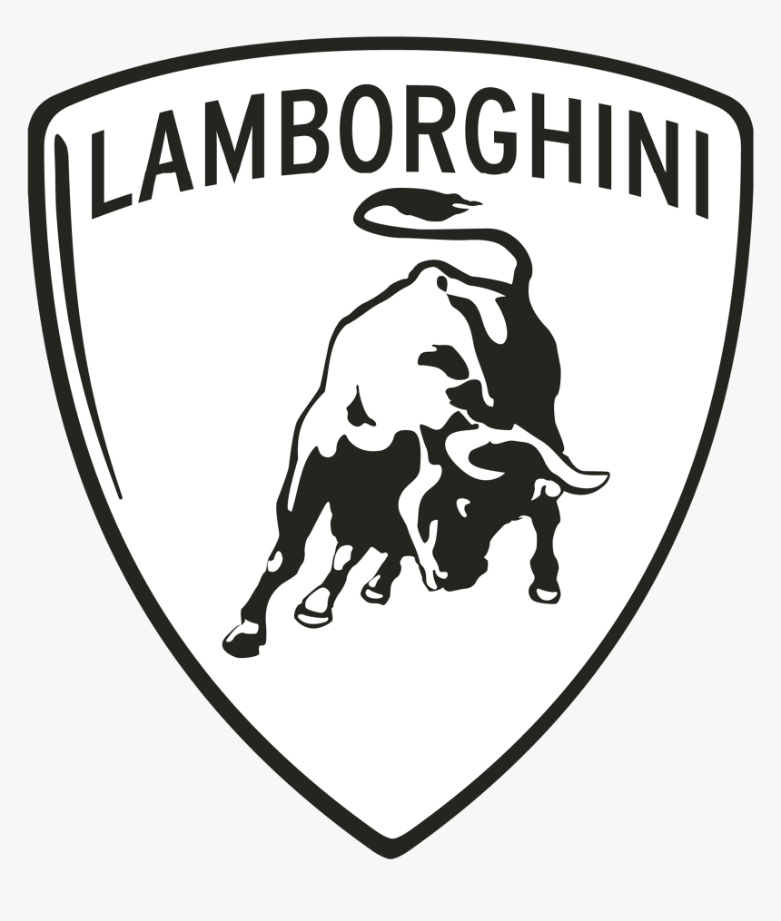 Lamborghini Logo Black And White, HD Png Download - kindpng