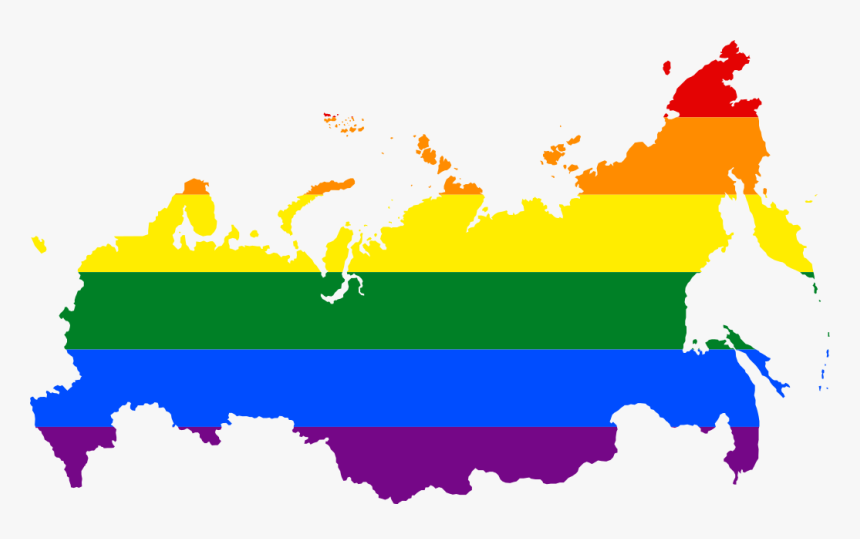 Russia Lgbt Flag Map, HD Png Download, Free Download