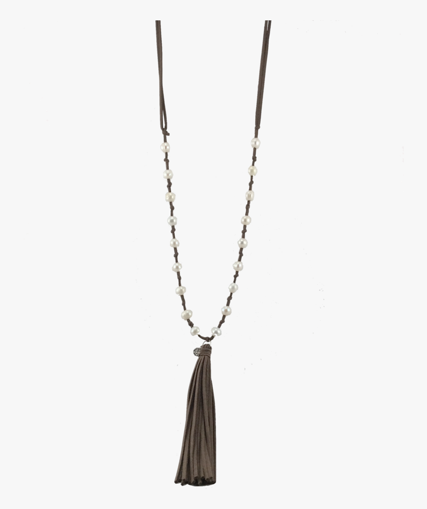 Handmade Pearls On Leather Tassel Necklace, Long Tassel - Locket, HD Png Download, Free Download