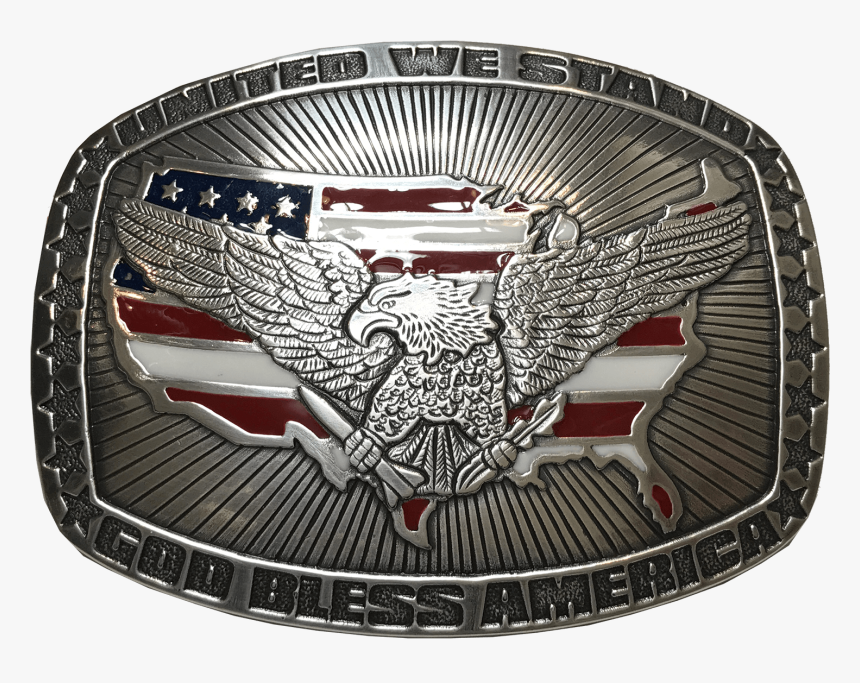 Crumrine Eagle & American Flag Buckle - Emblem, HD Png Download, Free Download