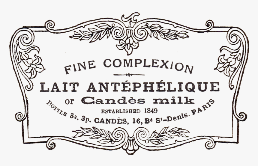 Antique French Advertisement In Fancy Scrolled Frame - Transparent Fancy Borders Png, Png Download, Free Download