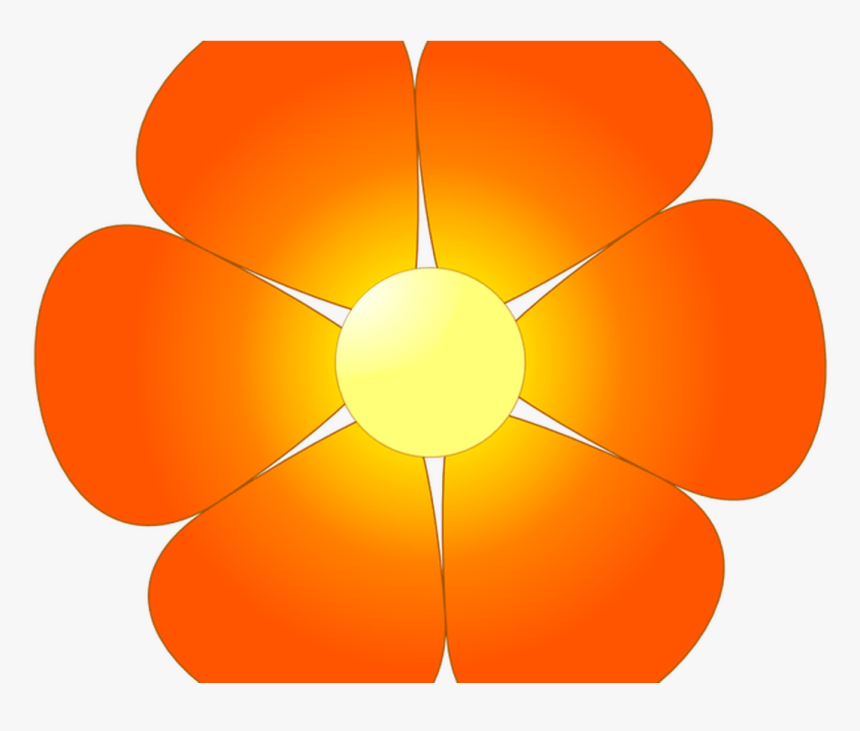 Flower Border Clip Art Free Download X Art Deco Borders - Orange Flower Clipart, HD Png Download, Free Download