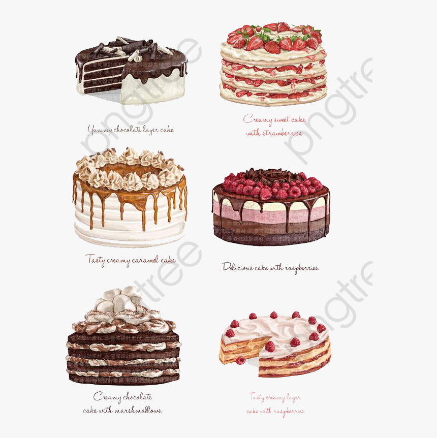 Watercolor Cake Clipart Png Picture Transparent Library - Chocolate Cake Watercolor, Png Download, Free Download