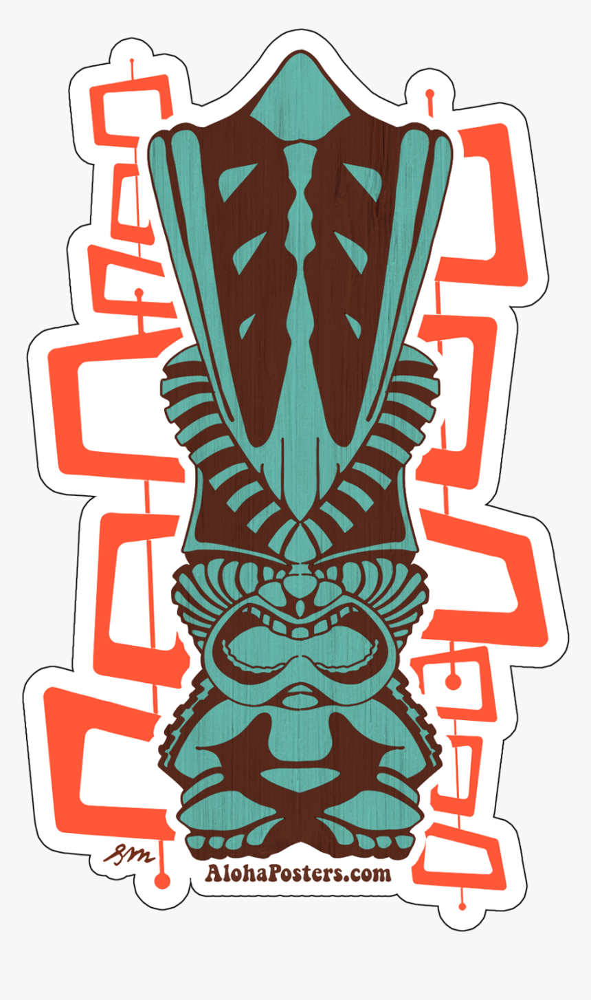 Alohaposters Retro Tiki Sticker, HD Png Download, Free Download