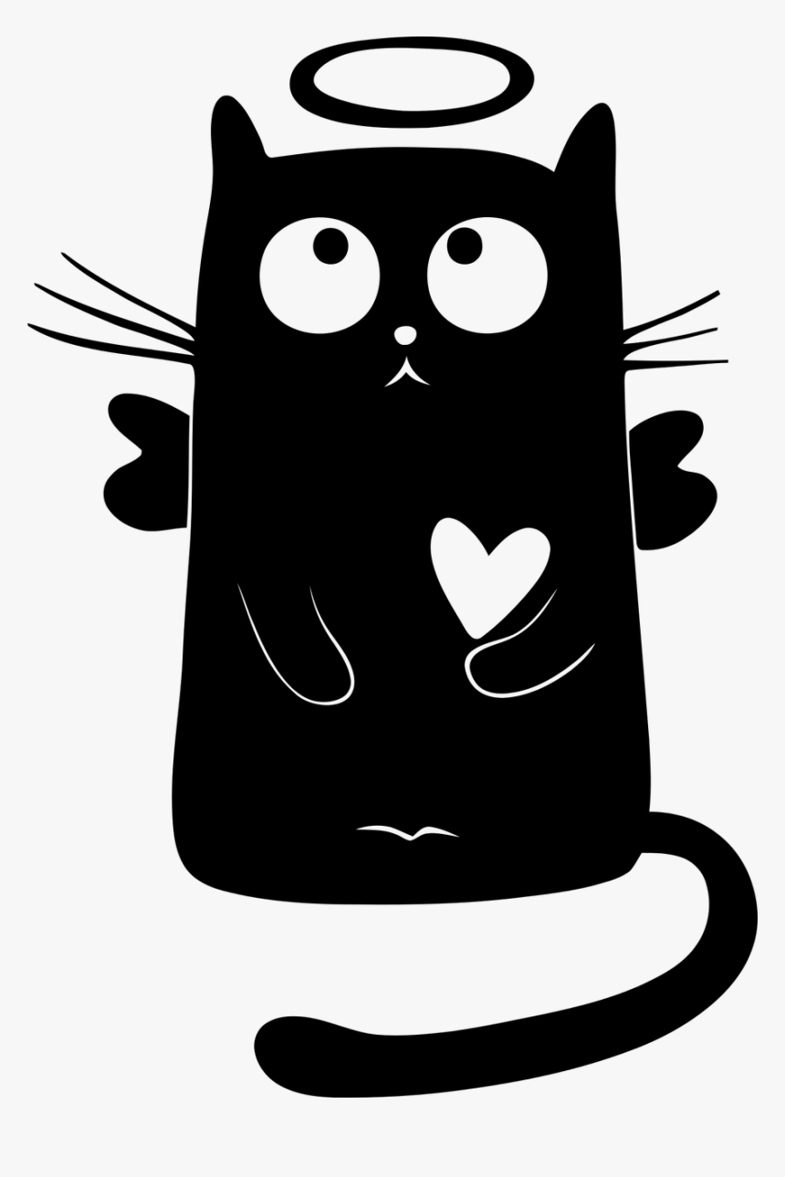 Black Cat Cute Png, Transparent Png, Free Download