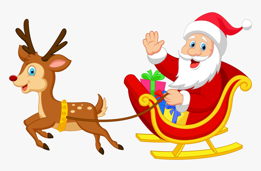 Santa Sleigh Clipart, HD Png Download, Free Download