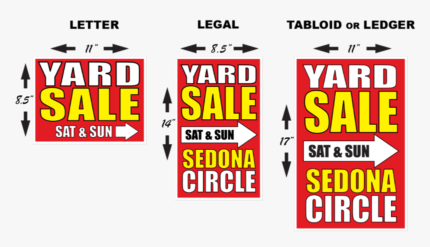 What Size Yard Sale Sign - Graphic Design, HD Png Download, Free Download