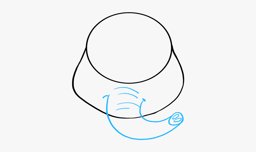 How To Draw Baby Elephant - Circle, HD Png Download, Free Download