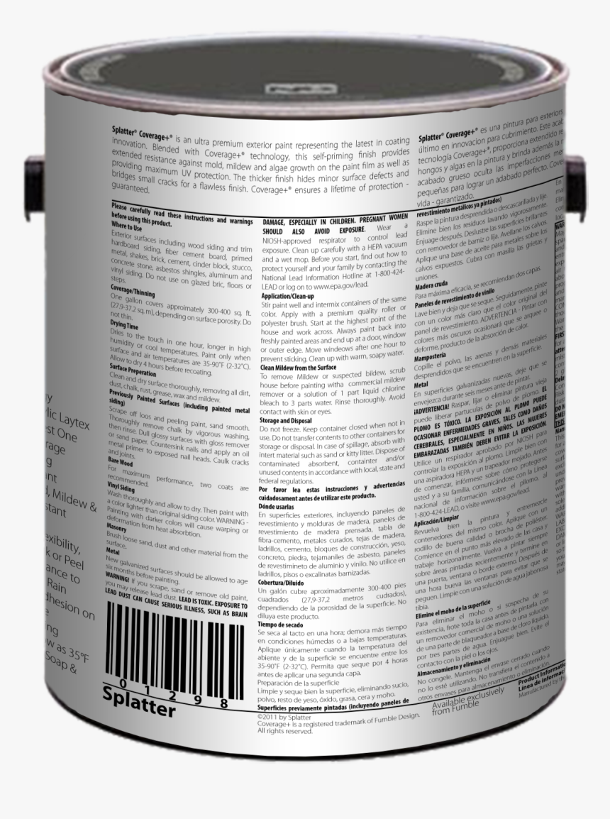 Back Of Paint Tin, HD Png Download, Free Download