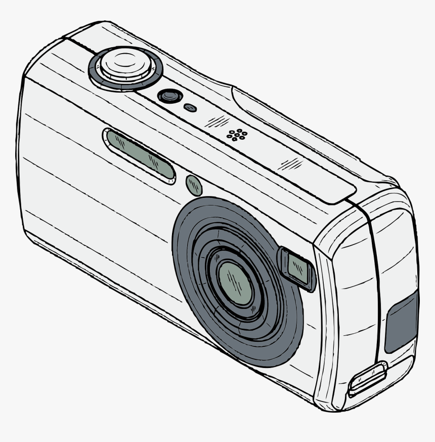 Digital Camera Clipart Black And White, HD Png Download, Free Download